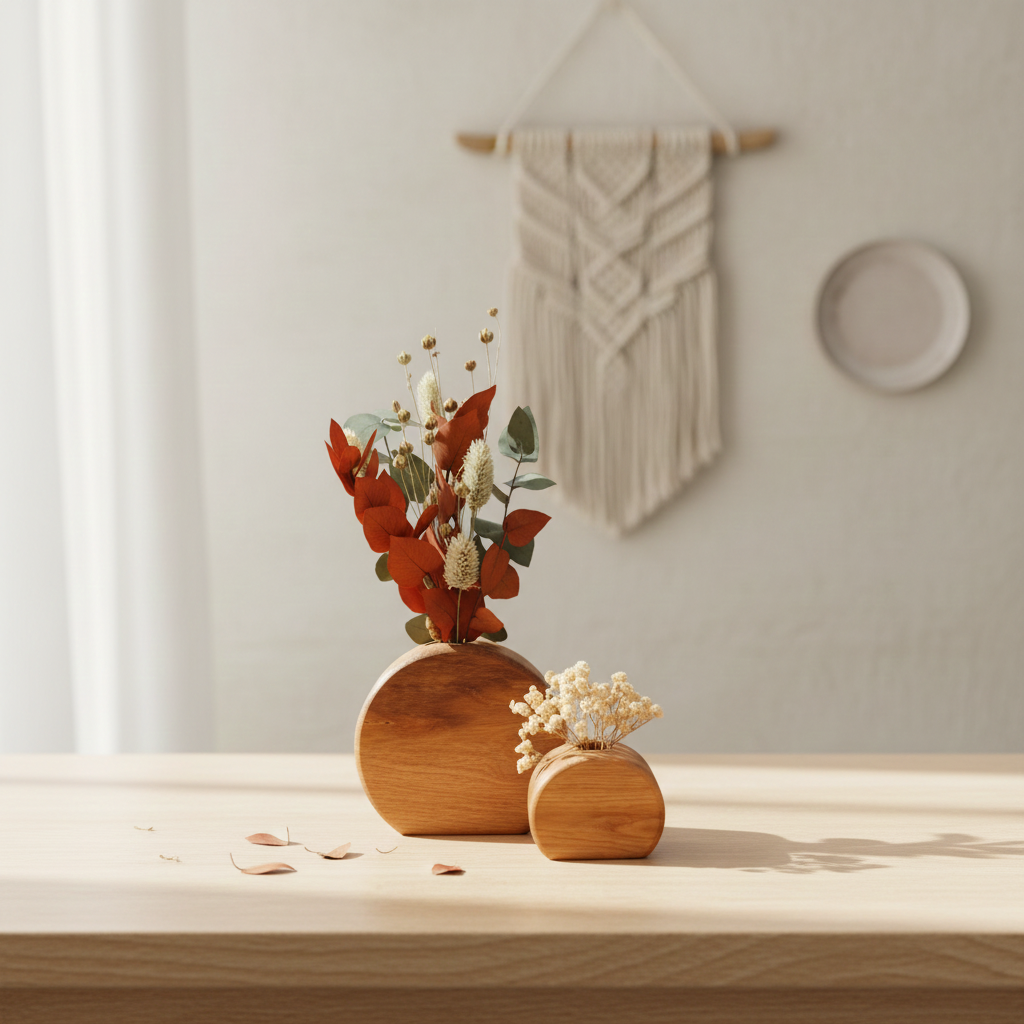 Dubová váza – kulatá z masivního dubu